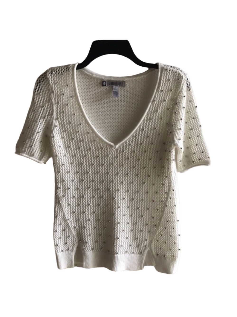 NWOT J LO short sleeve crochet top